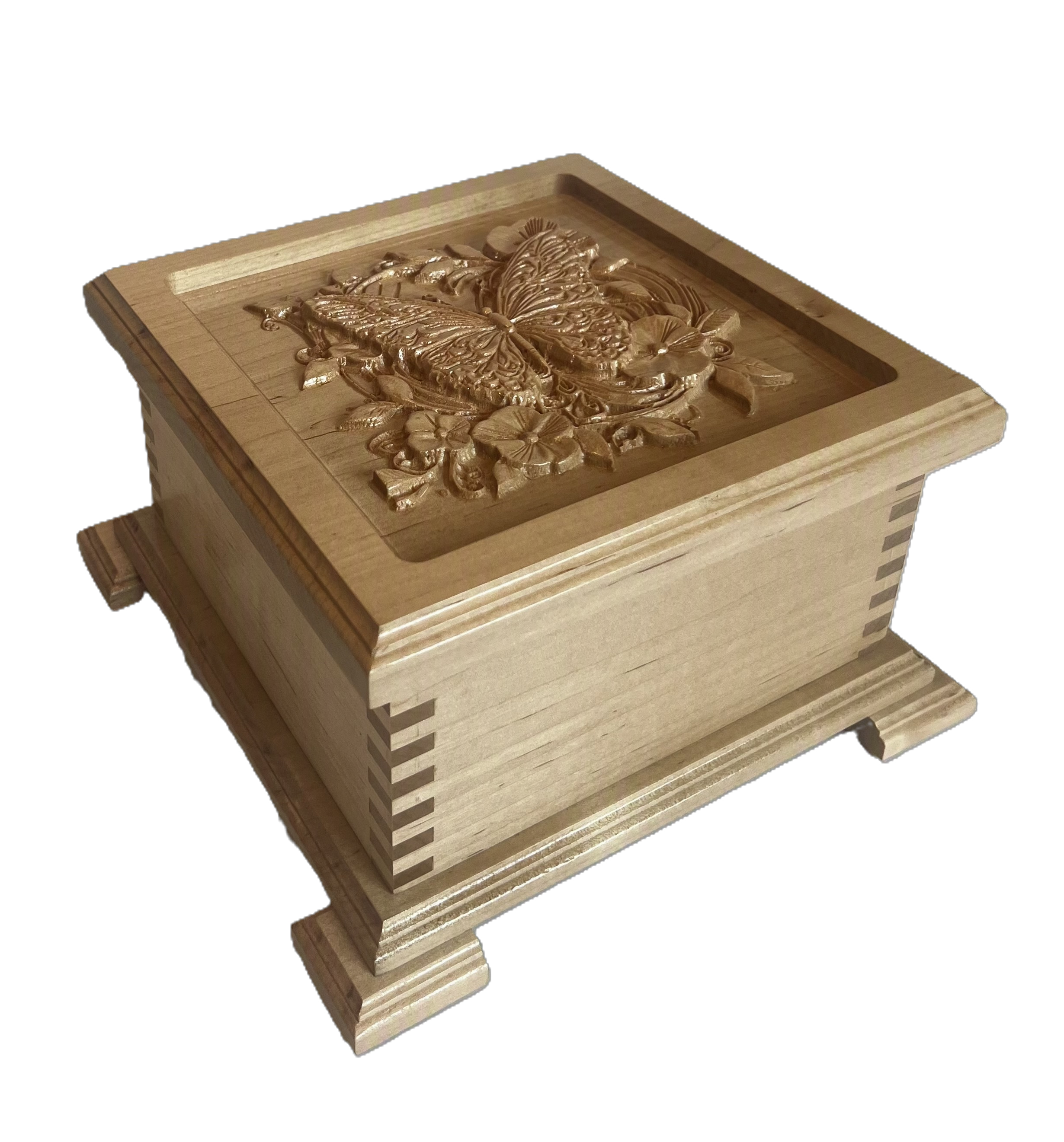 Handcrafted Exotic Wood Keepsake Box with Inlay & Carving Options