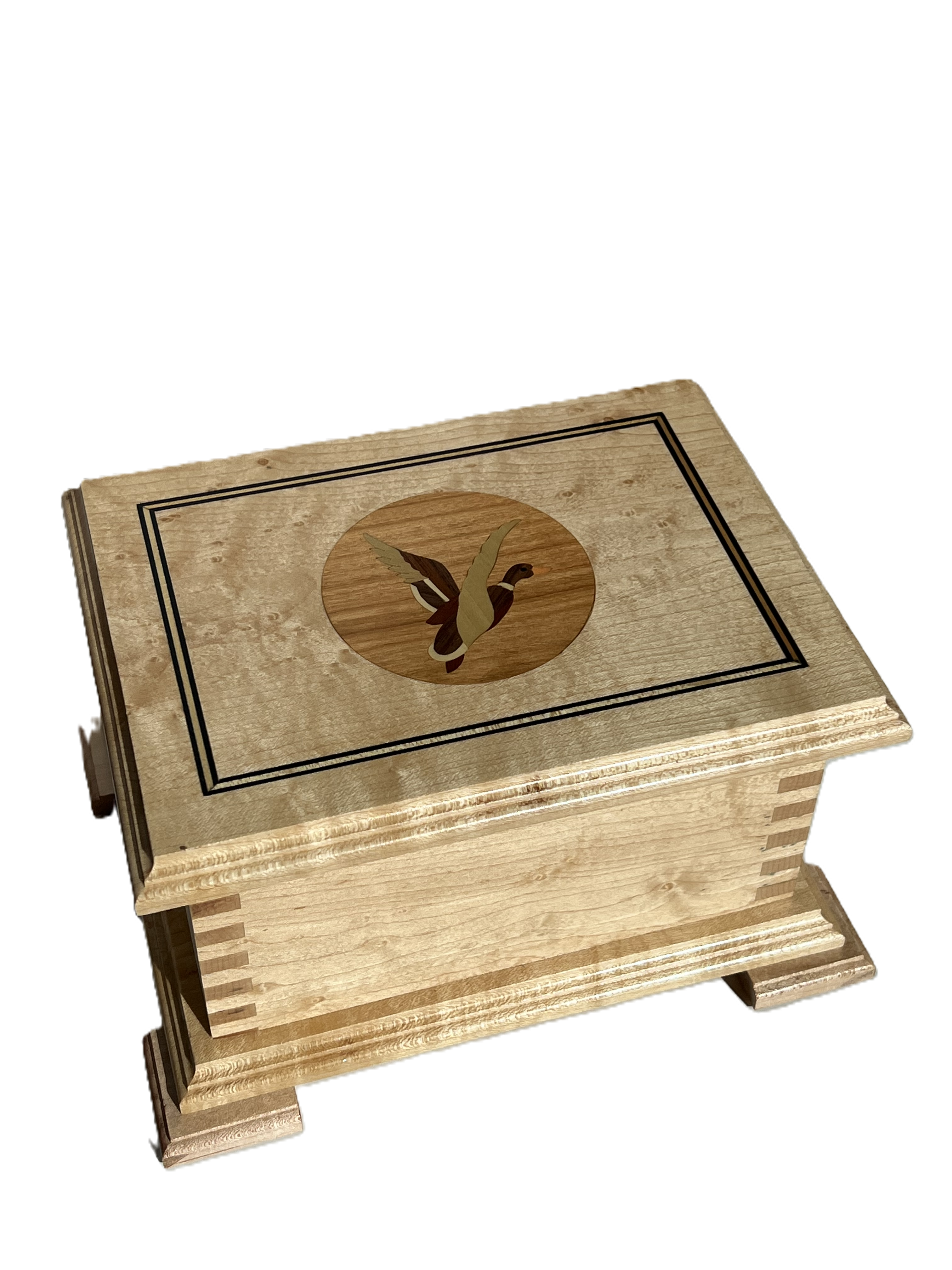 Handcrafted Exotic Wood Keepsake Box with Inlay & Carving Options