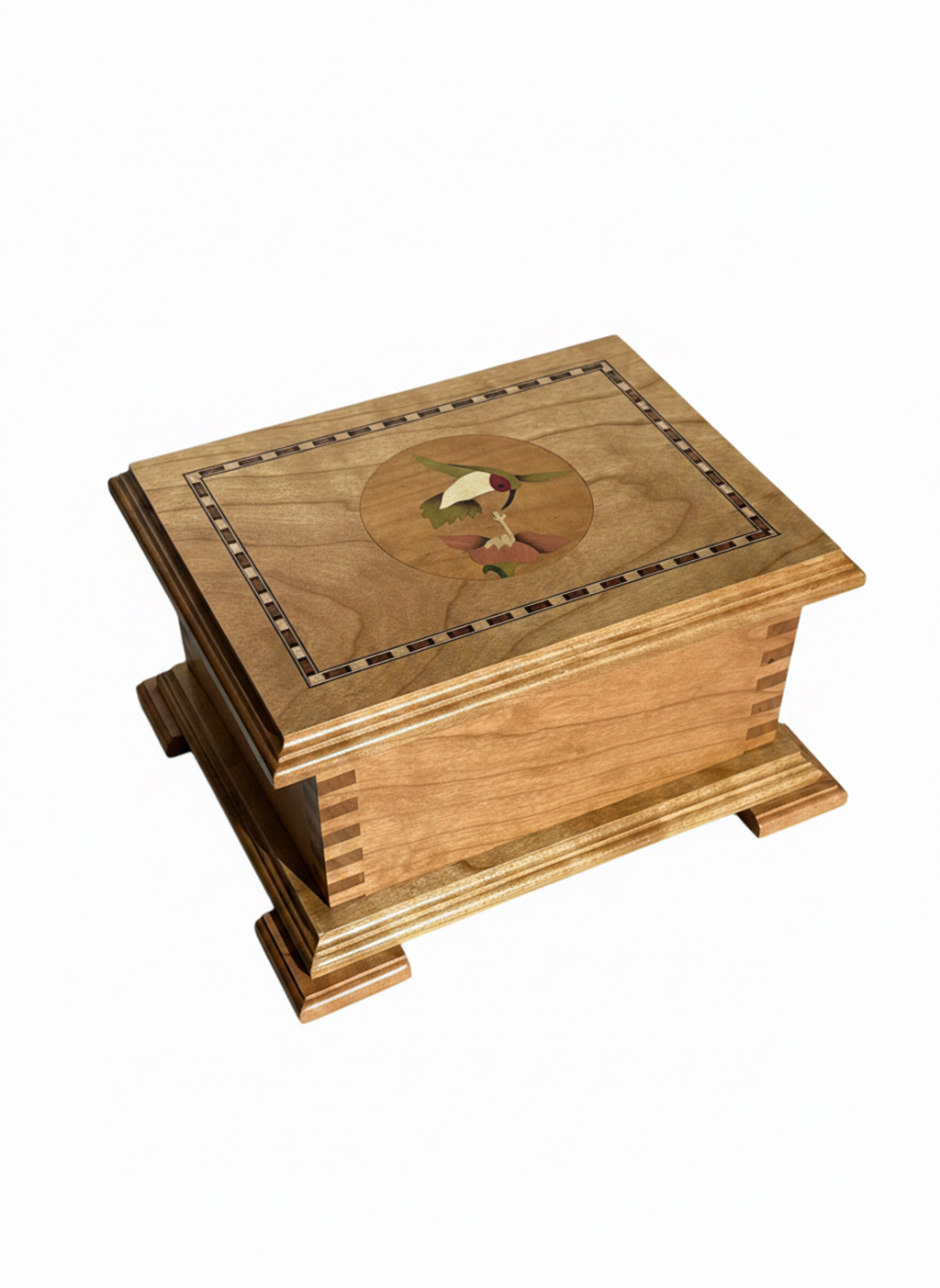 Handcrafted Exotic Wood Keepsake Box with Inlay & Carving Options