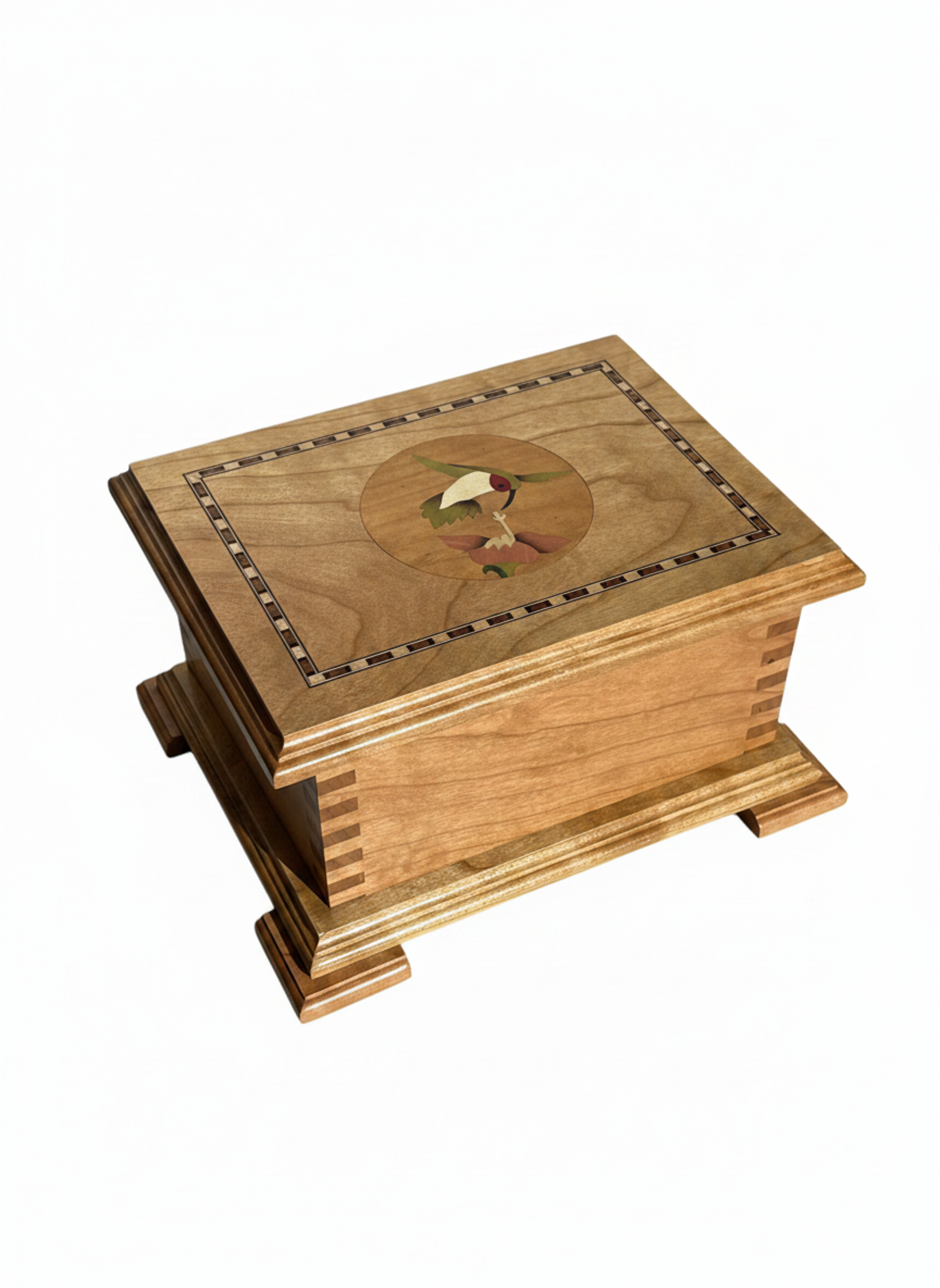 Handcrafted Exotic Wood Keepsake Box with Inlay & Carving Options