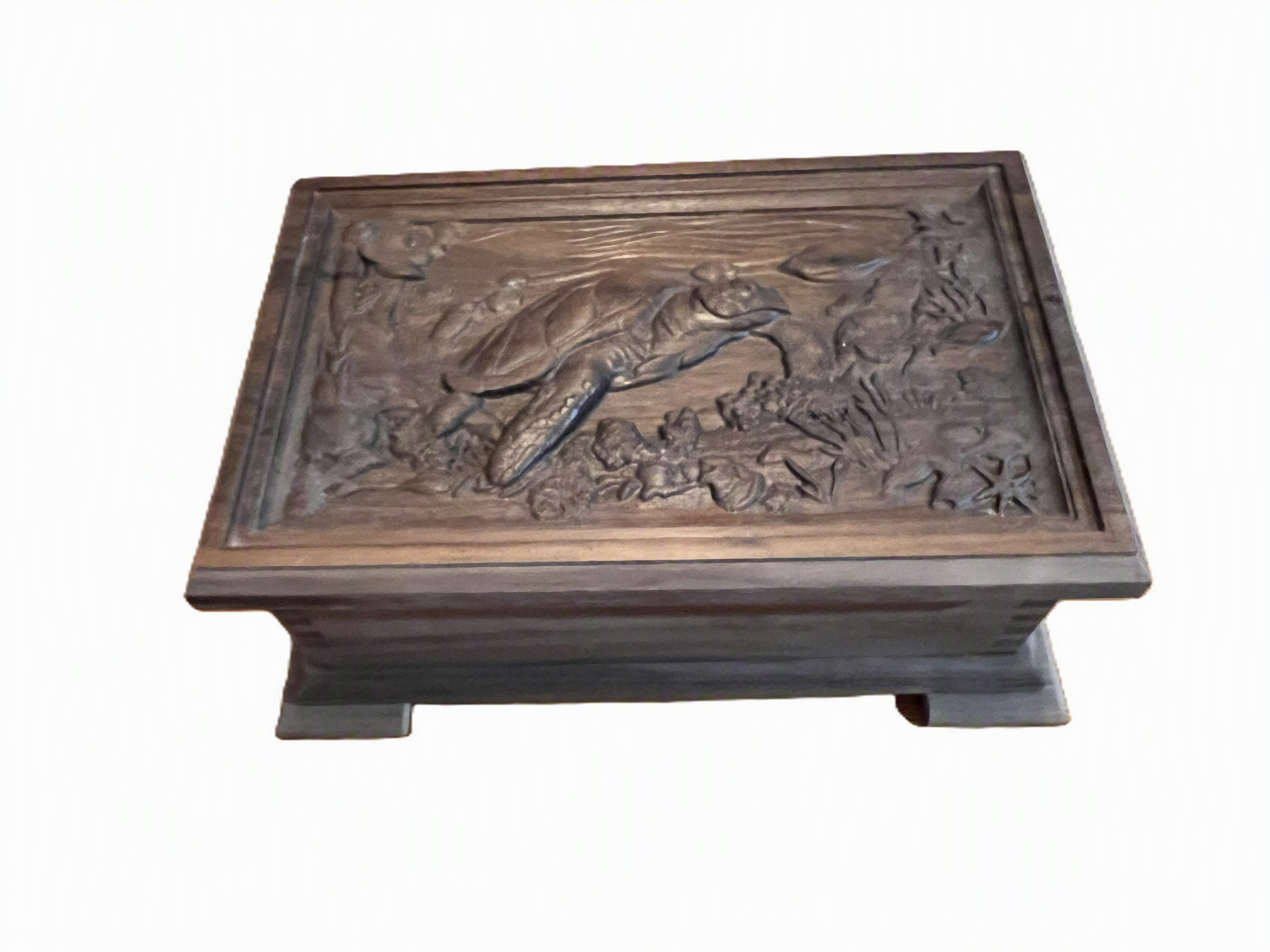 Handcrafted Exotic Wood Keepsake Box with Inlay & Carving Options