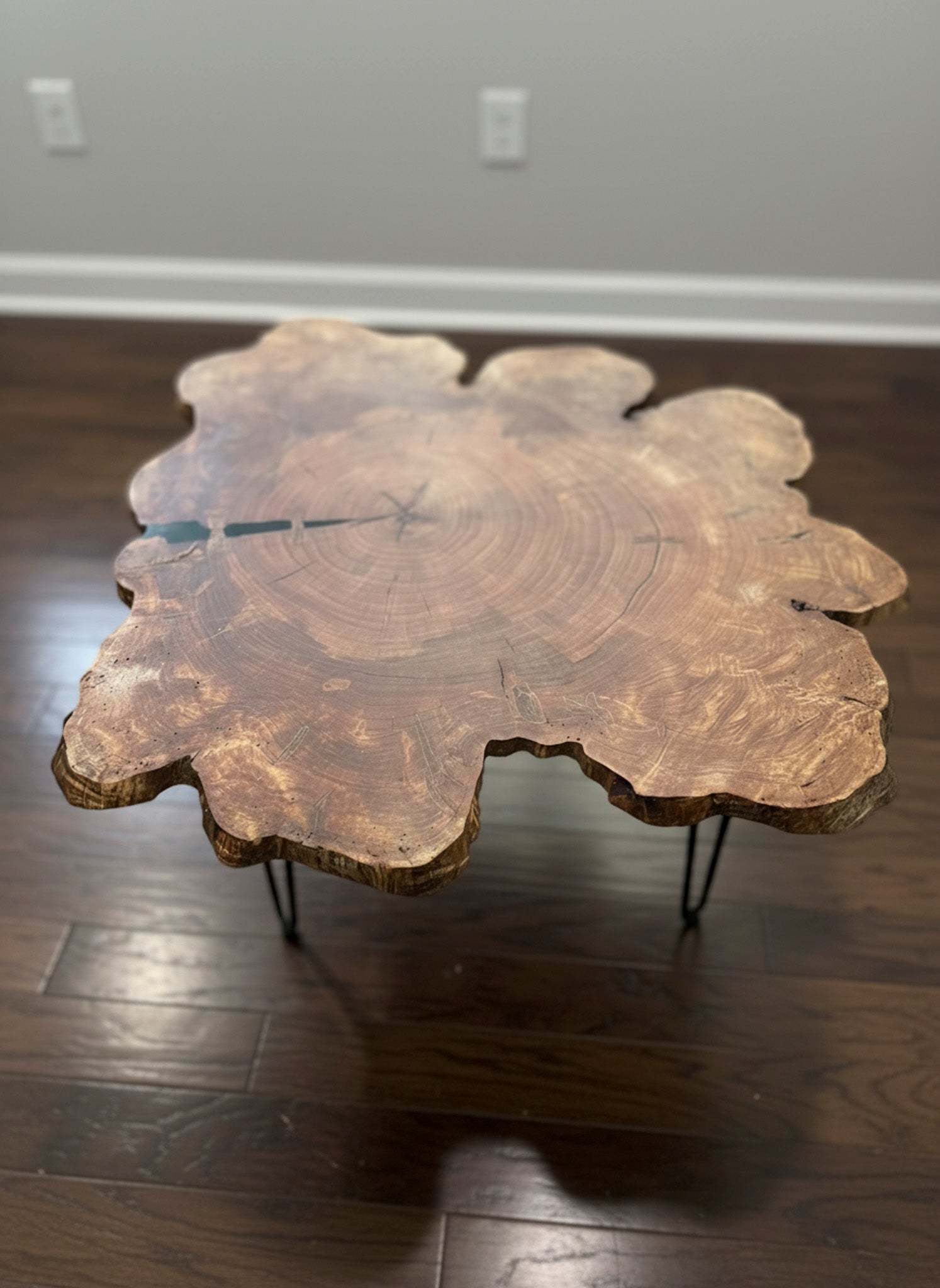 Maple with epoxy resin infilling and butterfly inlays