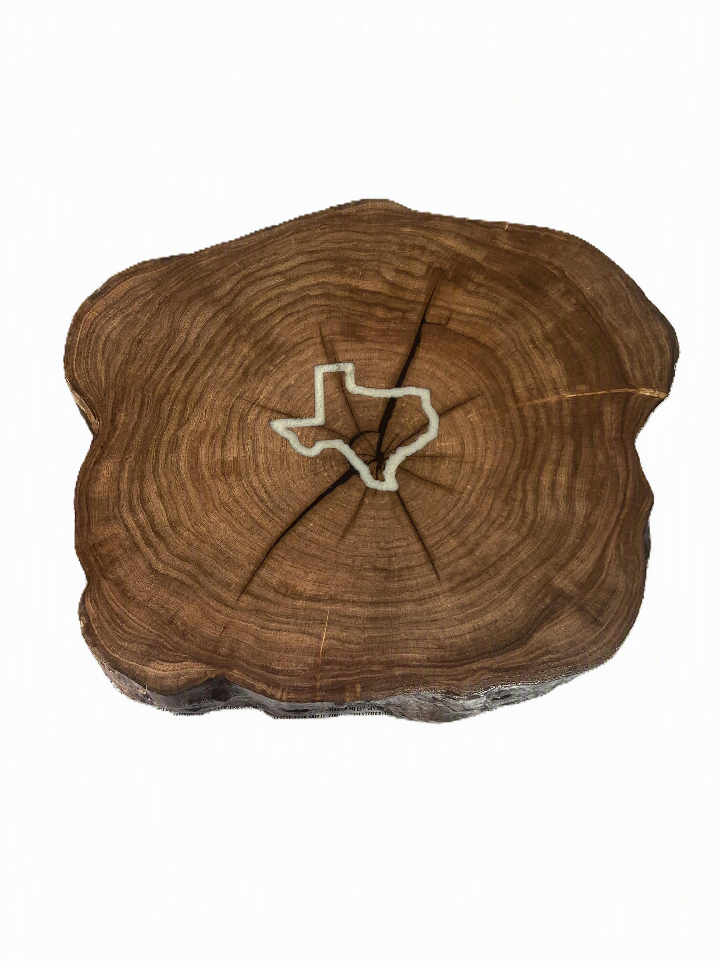 Handcrafted Timber Slice End Table – Live Edge with Resin, Carving & Laser Options