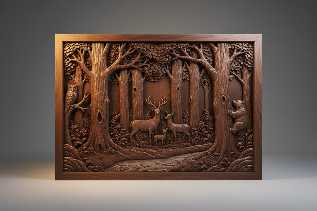 CNC Wood Carving Decorative Art Panel